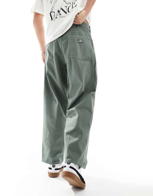 Obey – Big Wig – Kakifärgade baggy byxor med tvättad finish, 3 av 5