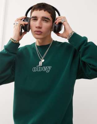 Obey - Biggs - Sweat à logo - Vert
