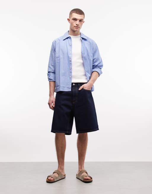 Obey - Bigwig - Baggy demim short in indigo met donkere wassing, 3 van 5
