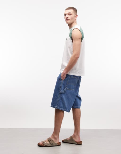 Obey bigwig baggy denim carpenter shorts in mid wash blue, 2 of 5