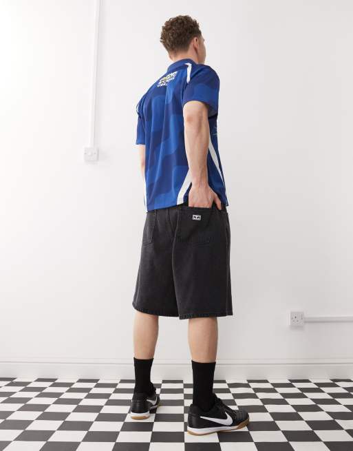 Obey bigwig baggy denim short in faded black, 2 of 5