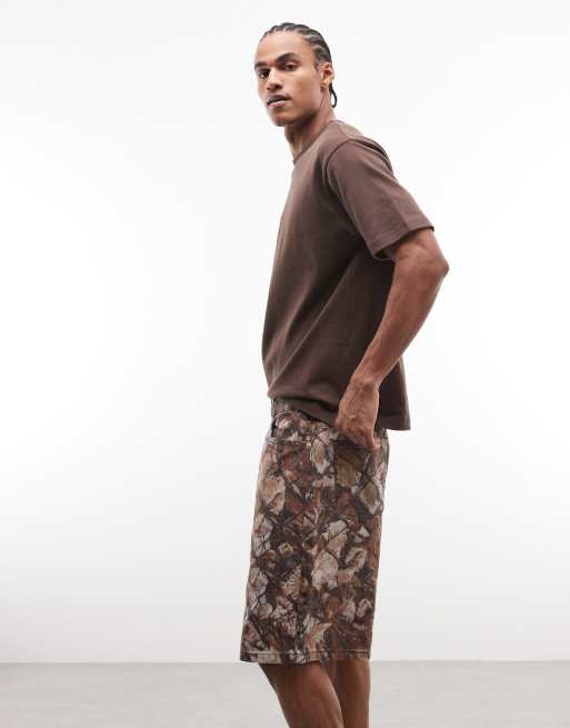Obey bigwig baggy denim shorts in camo print, 3 of 5