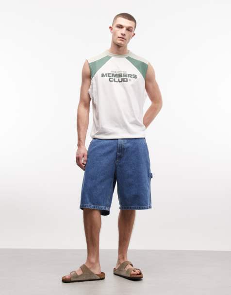 Obey - Bigwig - Baggy denim timmermansshort in mid-wash blauw - view 1