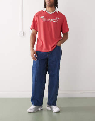 Obey Obey bigwig baggy jeans in stone wash indigo-Blue