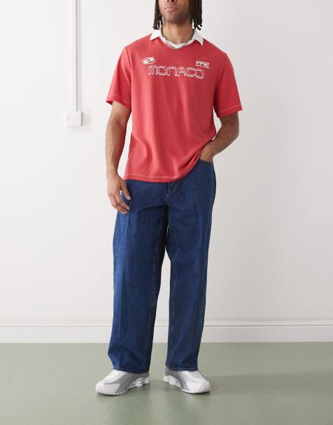 Obey bigwig baggy jeans in stone wash indigo - view 1