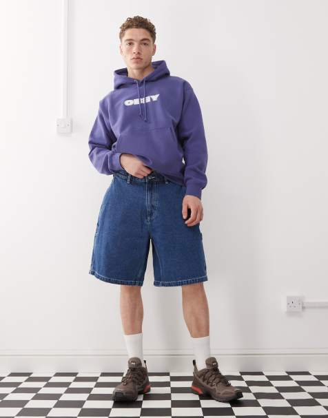 Obey bigwig denim carpenter short in stone wash indigo - view 1