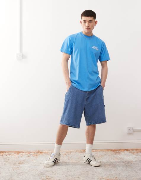 Obey - Bigwig - Denim timmermansshort in licht indigo - view 1