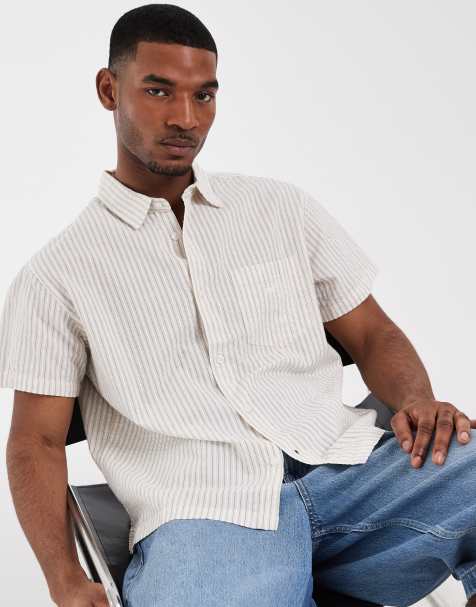 Obey - Bigwig Ian - Camicia a maniche corte verde salvia a righe - view 1