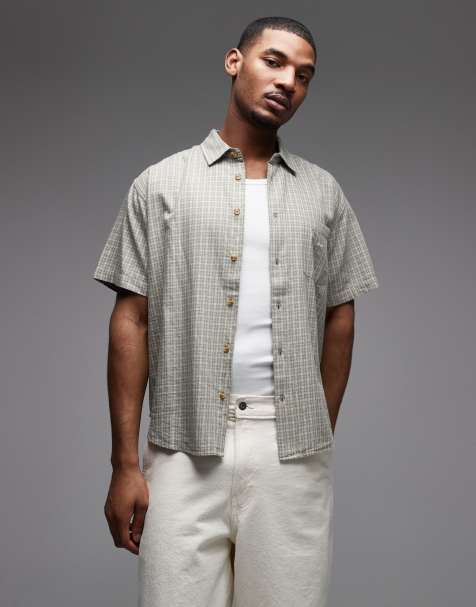 Obey - Bigwig Ian - Salviegrøn kortærmet skjorte i vævet materiale - view 1