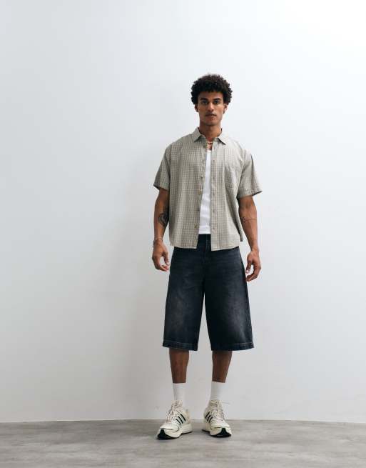 Obey bigwig ian woven short sleeve stripe shirt in sage green, 2 of 5