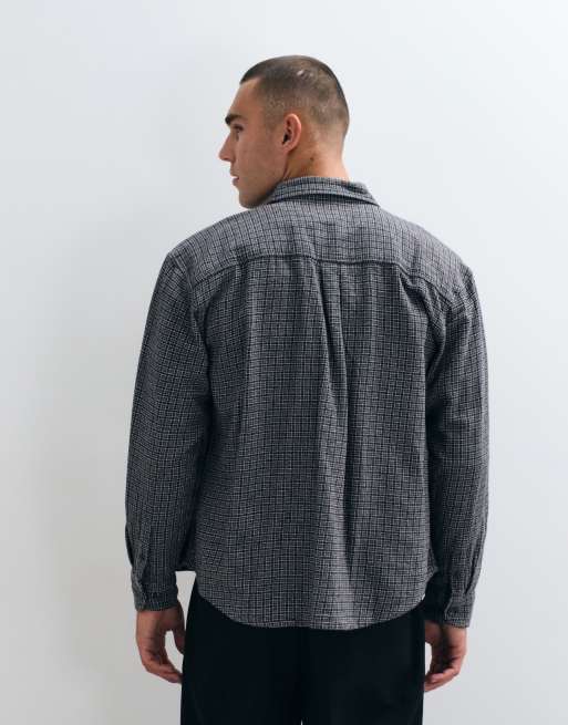 Obey Bigwig Jack checked long sleeve shirt in black multi, 2 of 5