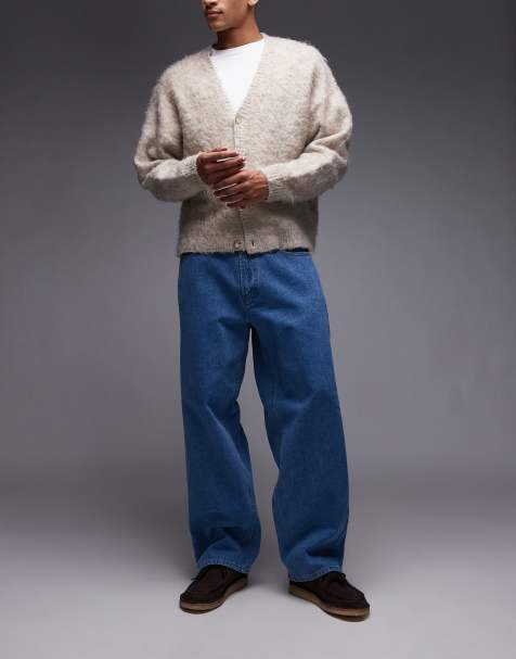 Obey – Bigwig – Mellanblå, tvättade jeans i baggy fit - view 1