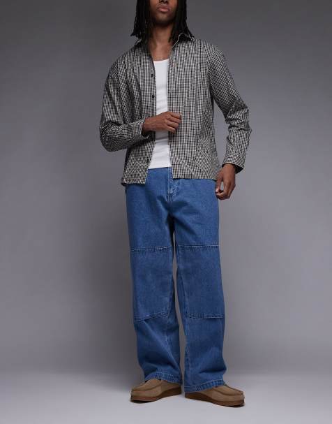 Obey - Bigwig - Mellemvaskede blå jeans i denim med dobbelt lag stof på knæene - view 1