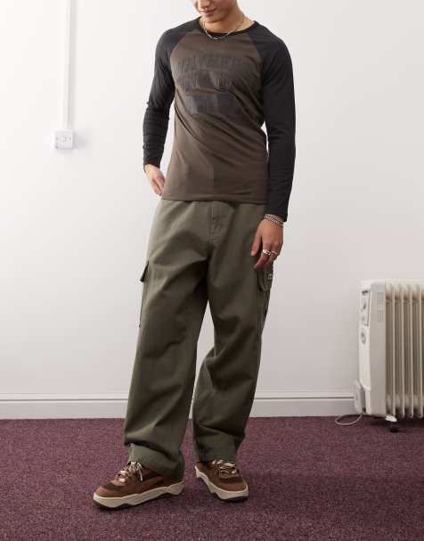 Obey - Bigwig - Pantalon cargo baggy en sergé - Vert - view 1