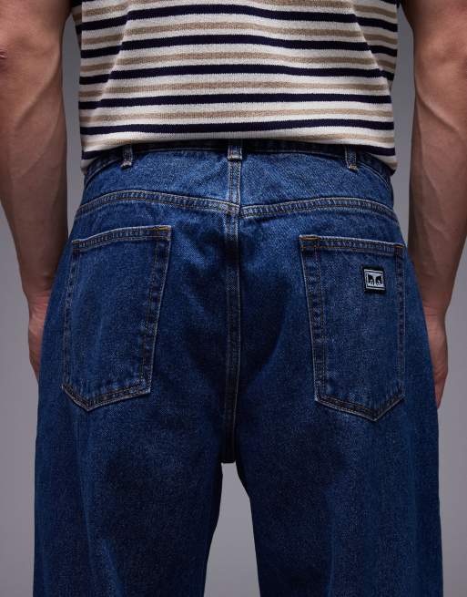 Obey - Bigwig - Posede denimjeans i blå stenvask, 4 af 5