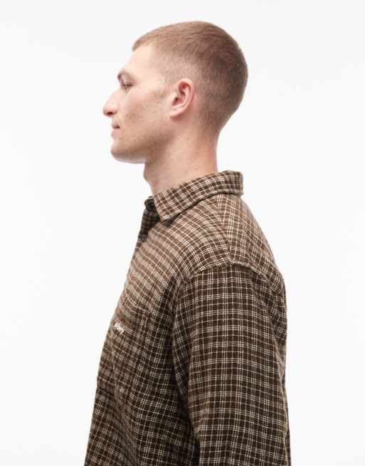 Obey - Bigwig Rick - Chemise manches longues oversize en flanelle - Marron et noir, 4 de 5