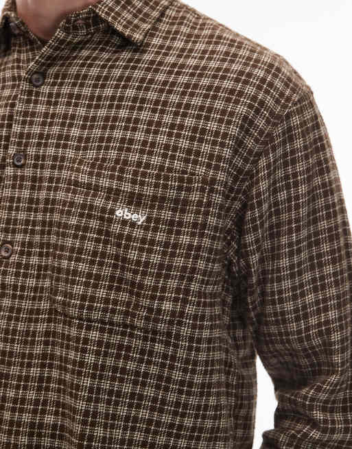 Obey - Bigwig Rick - Chemise manches longues oversize en flanelle - Marron et noir, 5 de 5