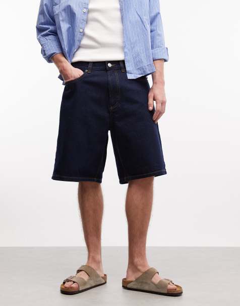 Obey - Bigwig - Short en jean baggy - Indigo foncé délavé - view 1