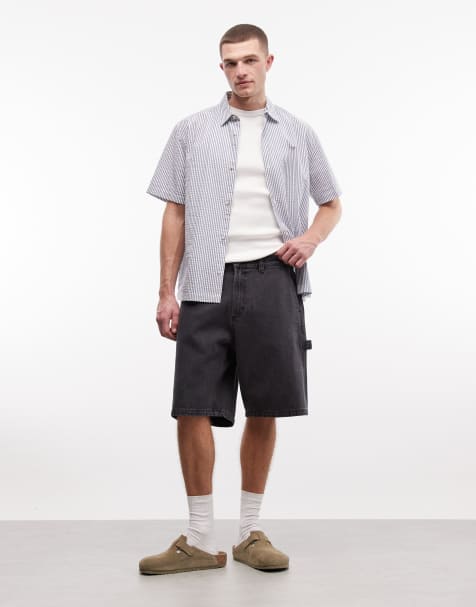 Obey - Bigwig - Short en jean baggy style charpentier - Noir - view 1