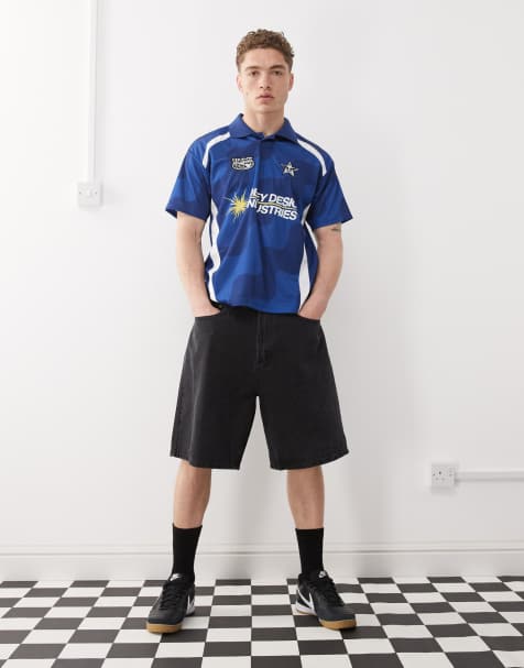 Obey – Bigwig – Weite Jeans-Shorts in verwaschenem Schwarz - view 1