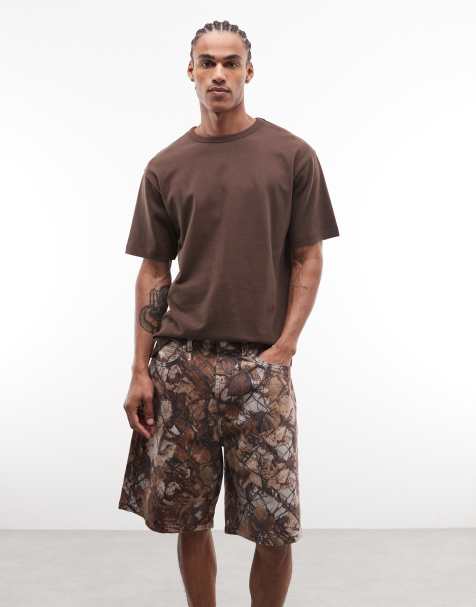 Obey – Bigwig – Weite Jeansshorts mit Military-Muster - view 1