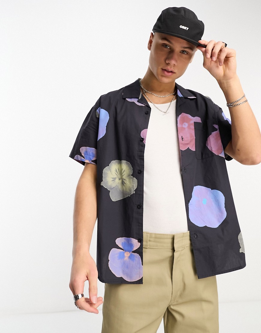 Obey biscuits shirt in black multi