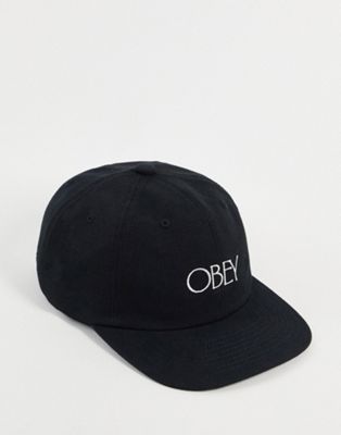 Obey bishop 6 panel cap in black