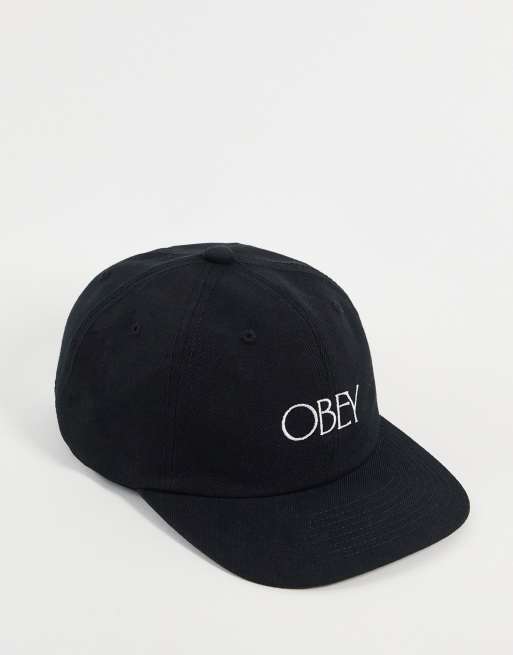 Obey – Bishop – Kappe in Schwarz mit sechs Bahnen