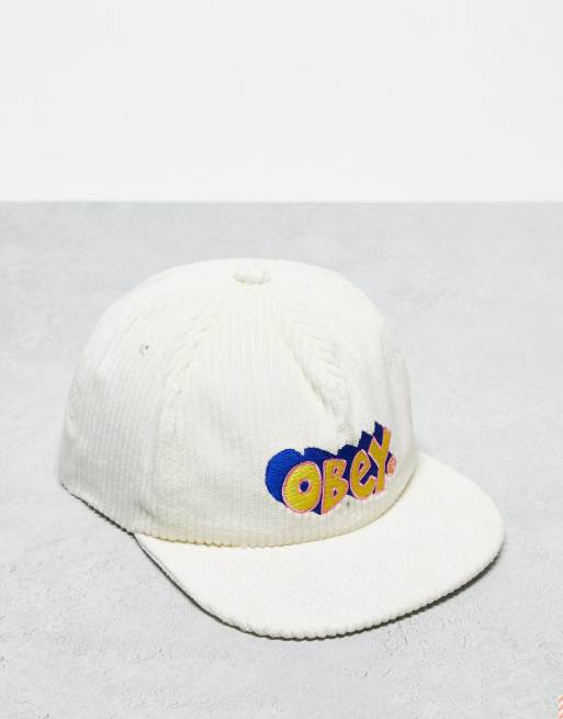 Obey block 5 panel snapback cap in multi
