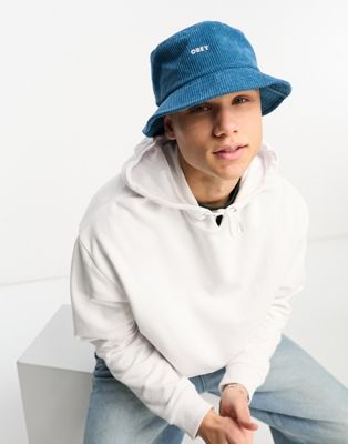 Obey bold corduroy bucket hat in blue - ASOS Price Checker