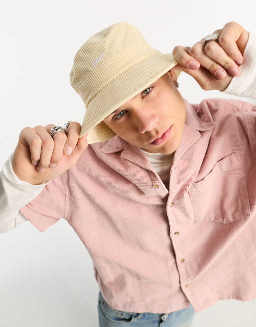 Obey - Bold - Bucket hat van corduroy in gebroken wit