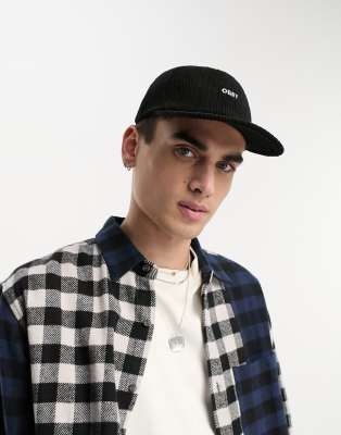 Obey bold corduroy cap in black - ASOS Price Checker