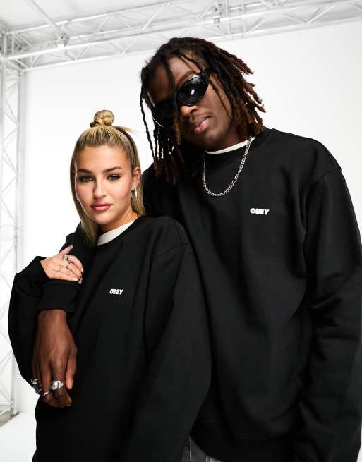 Obey - Bold - Felpa nera unisex con logo