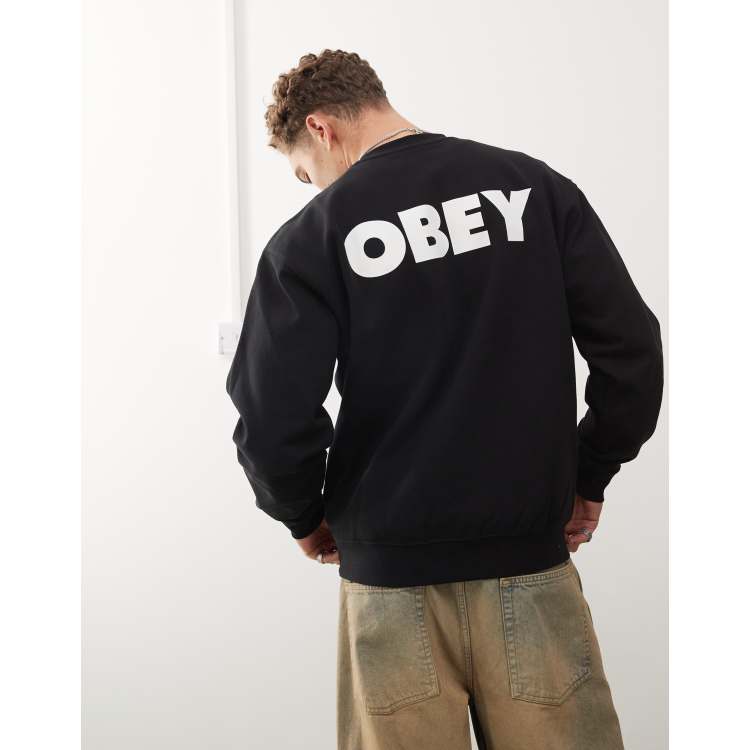 Obey bold graphic sweatshirt in black ASOS