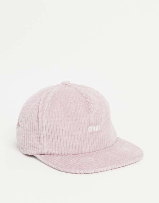 Obey bold logo cord strapback cap in pink