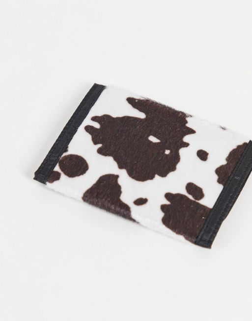 Obey Bold logo cow print wallet in black | ASOS