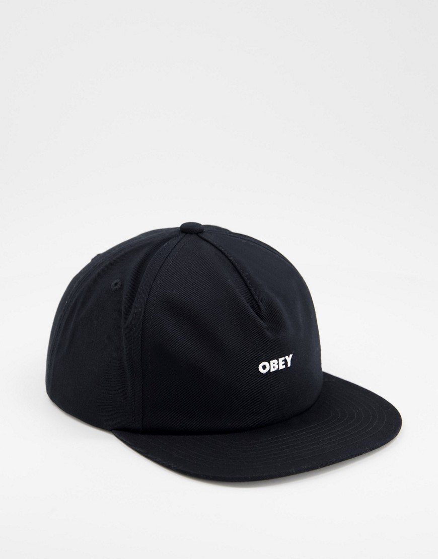 Obey bold snapback cap in black