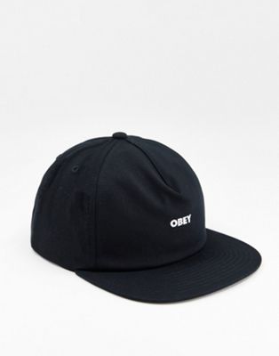 Obey bold snapback cap in black