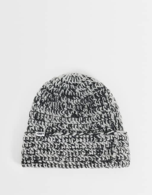 Obey bonnet en maille Desmond multicolore noir, 1 de 3