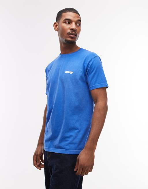 Obey – Bounce – T-Shirt in Blau mit Logo und Rückenprint, 3 von 5