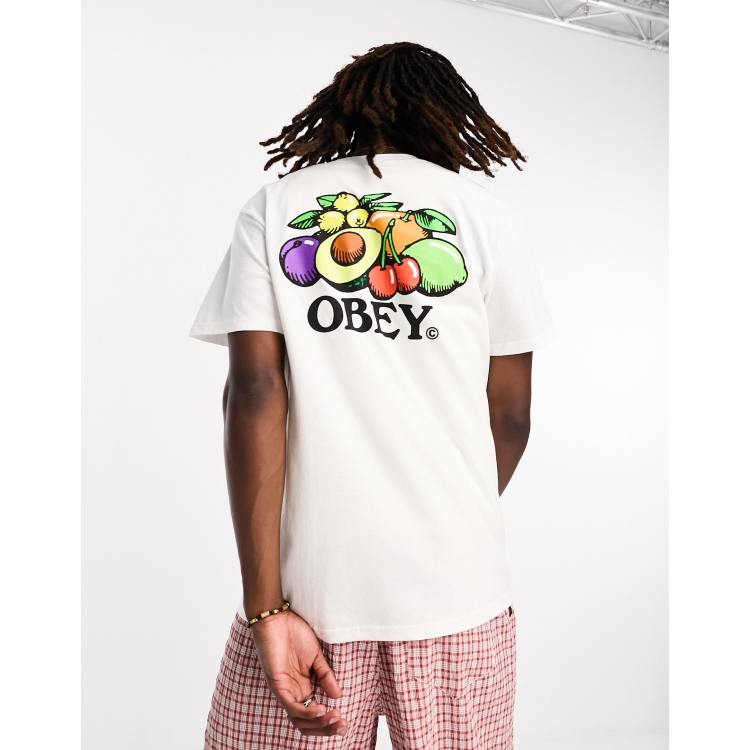 Obey bowl of fruit backprint t-shirt in white | ASOS