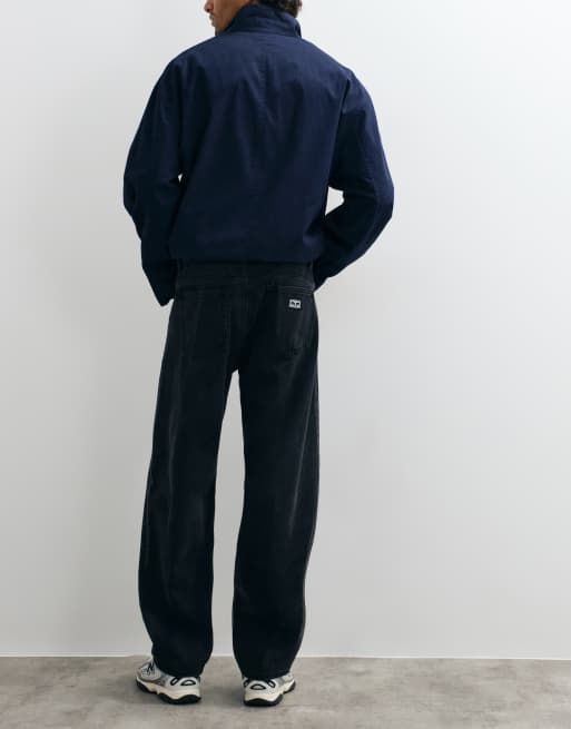 Obey boxcar straight fit denim jeans in faded black, 3 of 5