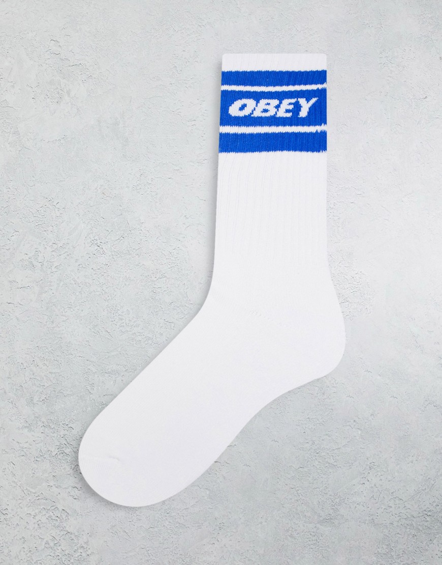 Obey branded sock in white...