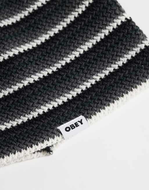 OBEY broadcast stripe stickad mössa i flerfärg, 2 av 3