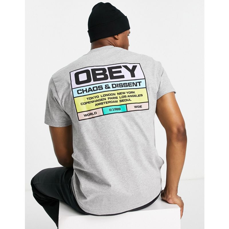 jJq82 T-shirt e Canotte Obey - Build To Last - T-shirt grigia con stampa sul retro