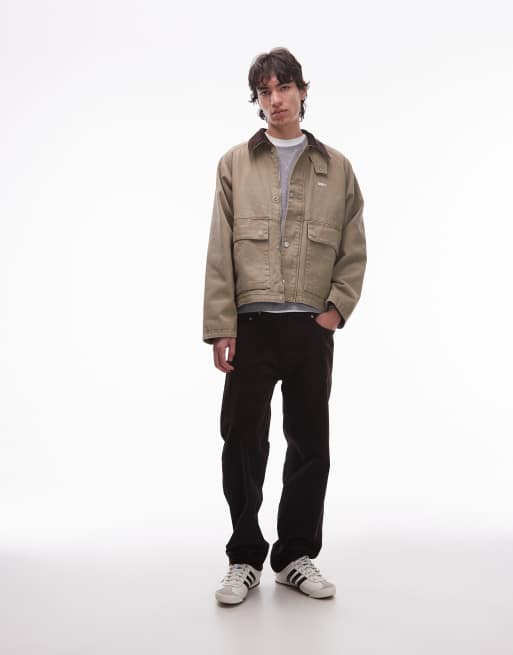 Obey caden work jacket in light brown, 2 of 5