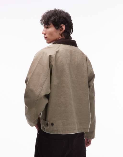 Obey caden work jacket in light brown, 3 of 5