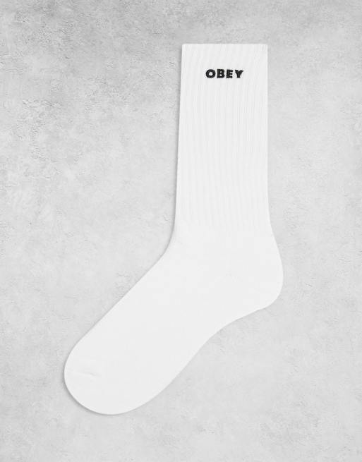 Obey - Calzini bianchi con logo piccolo