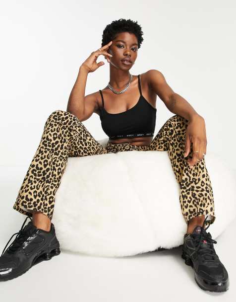 Obey cami crop bralet with logo banding - view 1