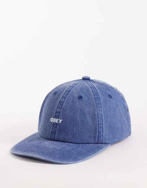 Obey - Cappellino a sei pannelli blu slavato pigmentato con logo spesso - view 1